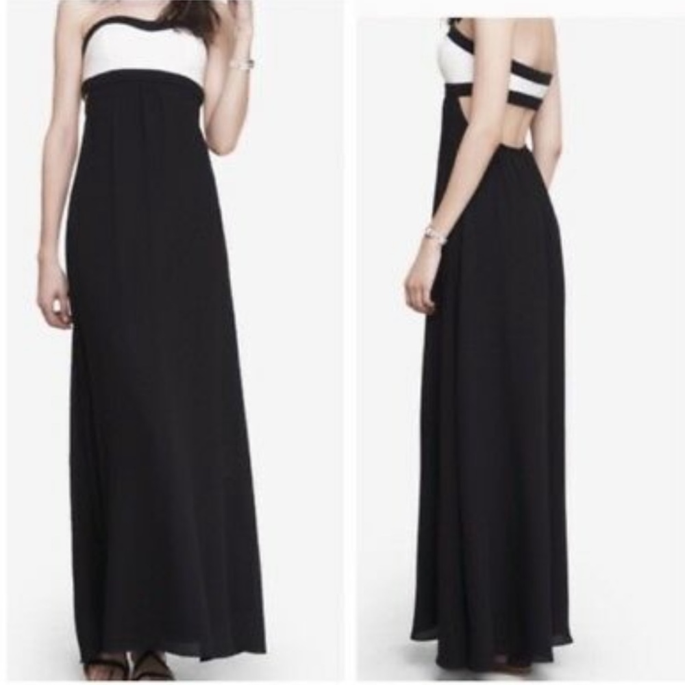 Black & white cut out maxi dress